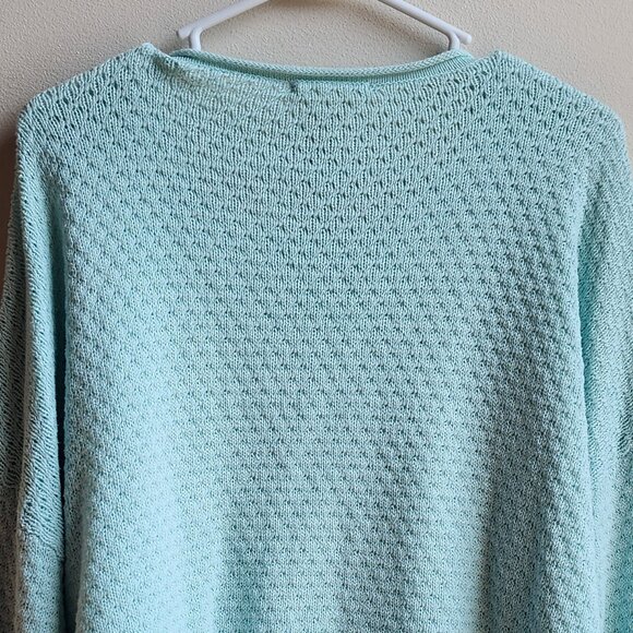 Fantastic Fawn Mint Scoop Neck Fringe Sweater Size Medium - Picture 12 of 13